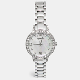 Emporio Armani AR11484 Preloved Women's Wristwatch Mother Of Pearl Dial 32mm Stainless Steel