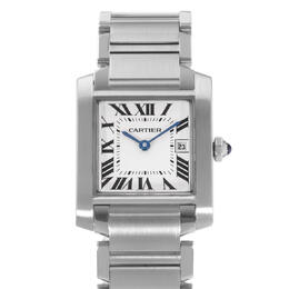 Pre-owned Cartier Tank Francaise Quartz White Dial Ladies Watch W51011Q3