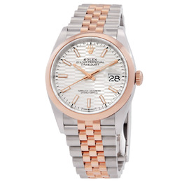 Rolex Datejust 36 Stainless Steel & Gold Automatic Chronometer Silver Fluted Dial Watch