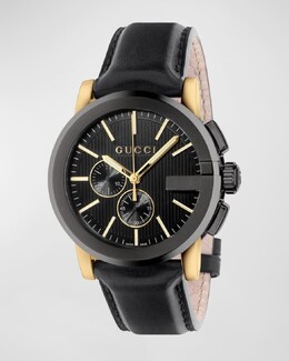 Мужские кожаные часы G-Chrono диаметром 44 мм Gucci prod246640125 | black