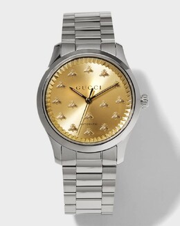 Мужские стальные автоматические часы G-Timeless Multibee, 38 мм Gucci prod252250068 | silver