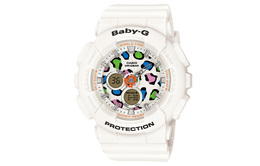 Casio Женские часы BABY-G белого цвета ba-120lp-7a1dr