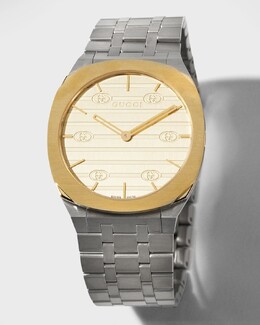 Двухцветные часы-браслет 25H, 34 мм Gucci, цвет Two Tone prod243490283 | two tone
