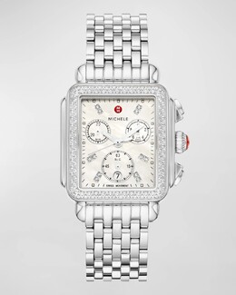 Часы Deco с бриллиантовым браслетом из нержавеющей стали, 18 мм Michele, цвет Silver prod224900190 | silver