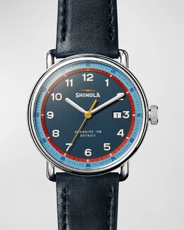 Мужские часы Canfield Model C56 с кожаным ремешком, 43 мм Shinola, цвет Navy prod269950056 | navy