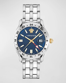 Мужские часы Greca Time из нержавеющей стали, 41 мм Versace, цвет Stainless Steel prod265660186 | stainless steel