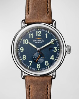 Мужские автоматические часы Runwell с кожаным ремешком, 45 мм Shinola prod258830053 | midnight blu