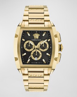 Мужские часы Dominus IP из желтого золота с браслетом, 42 мм Versace prod260160182 | black gold