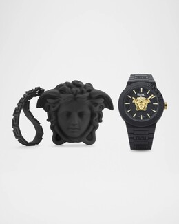 Мужские черные силиконовые часы Medusa Pop с чехлом, 39 мм Versace, черный prod276080047 | black