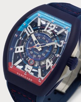 Мужские автоматические часы Bill Auberlen Skeleton ограниченной серии синего цвета Franck Muller prod249450402