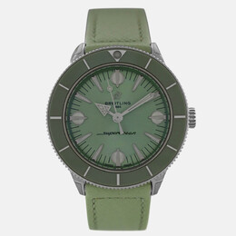 Breitling Superocean A10340361L1X1 - Green Dial Stainless Steel Women's Watch, 38mm Automatic Movement