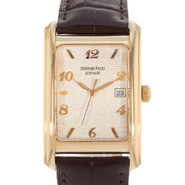 Pre-owned Audemars Piguet Edward Silver Guilloche Dial Mens Watch Model 15121OROOA002CR01