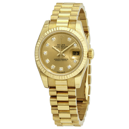 Pre-Owned Rolex Lady Datejust 179178-cdp Yellow Gold Diamond Automatic Ladies Watch