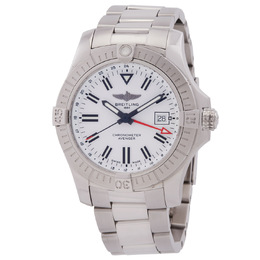 Pre-owned Breitling Avenger A32397104A685 Automatic Chronometer White Dial Mens Watch