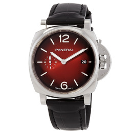 Pre-owned Panerai Luminor Due 42mm Automatic Burgundy Dial Mens Watch pam01424