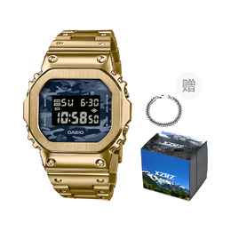 Casio Часы унисекс серии G-SQUAD синего цвета dw-5600ca-2改装-金色钢带