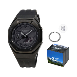 Часы серии Retrofit унисекс Casio ga-2100-1a1改装-暗黑豹胶带