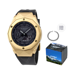 Casio Унисекс-часы с двумя жидкокристаллическими/аналоговыми дисплеями, черные ga-2100-1a1改装-金甲武士刺青