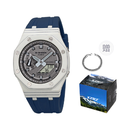 Часы серии Full Metal унисекс Casio gm-2100mf-5a改装-白碳纤维壳蓝色胶带