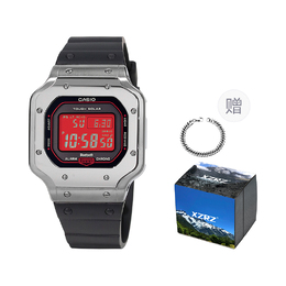 Casio Часы унисекс серии DIGITAL красные gw-b5600ar-1改装-盔甲机银色胶带