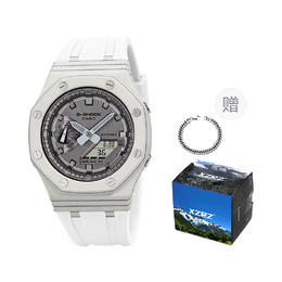 Часы серии Full Metal унисекс Casio gm-2100mf-5a改装-白碳纤维壳白色胶带
