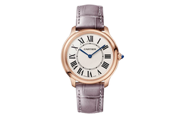 Женские часы Cartier RONDE DE с кварцевым механизмом, белым циферблатом, корпусом из 18-каратного розового золота, ремешком из крокодиловой кожи wgrn0012
