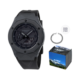 Casio Унисекс-часы с двумя жидкокристаллическими/аналоговыми дисплеями, черные ga-2100-1a1改装-黑武士刺青