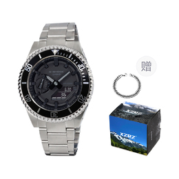 Casio Унисекс-часы с двумя жидкокристаллическими/аналоговыми дисплеями, черные ga-2100-1a1改装-黑圈钢带