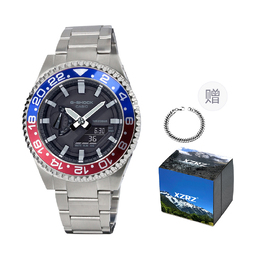 Casio Унисекс-часы с двумя жидкокристаллическими/аналоговыми дисплеями, черные ga-2100-1a改装-蓝红圈钢带