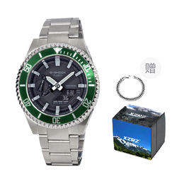 Casio Унисекс-часы с двумя жидкокристаллическими/аналоговыми дисплеями, черные ga-2100-1a改装-绿圈钢带
