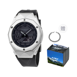 Casio Унисекс-часы с двумя жидкокристаллическими/аналоговыми дисплеями, черные ga-2100-1a1改装-银枪武士刺青