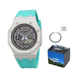 Часы серии Full Metal унисекс Casio gm-2100mf-5a改装-白碳纤维壳蒂芙尼胶带
