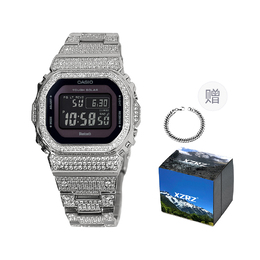 Casio Часы унисекс DIGITAL Series Black gw-b5600bc-1b改装-满镶钻银色钢带