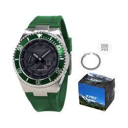 Casio Унисекс-часы с двумя жидкокристаллическими/аналоговыми дисплеями, черные ga-2100-1a1改装-绿圈绿胶带