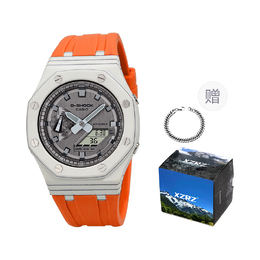 Часы серии Full Metal унисекс Casio gm-2100mf-5a改装-白碳纤维壳橙色胶带