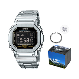 Casio Часы унисекс серии G-SQUAD Black dw-5600e-1改装-反显银色钢带