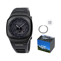 Casio Унисекс-часы с двумя жидкокристаллическими/аналоговыми дисплеями, черные 黑色鹦鹉钢壳胶带
