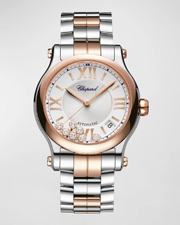 Часы Happy Sport с бриллиантами, 36 мм, ремешок-браслет, двухцветные Chopard prod267580001