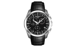 Tissot Мужские часы Kutu Collection с кварцевым механизмом, 41 мм, черный циферблат, корпус из нержавеющей стали, кожаный ремешок t035.439.16.051.00