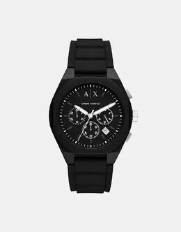 Часы Armani Exchange Chronograph из черного силикона 141946120 | black