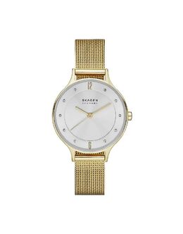 Женские часы Skagen Anita Lille с тремя стрелками, из нержавеющей стали золотистого оттенка — ЗОЛОТО 141947281 | gold