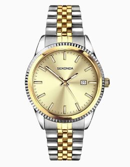 Часы Sekonda King 40 мм круглые двухцветные в серебряном корпусе 150323708 | silver