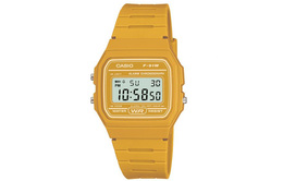 Casio Женские молодежные часы 38,2 мм, желтые f-91wc-9aef