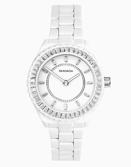 Часы Sekonda Margot 34 мм круглые белые в серебряном корпусе 149072110 | silver