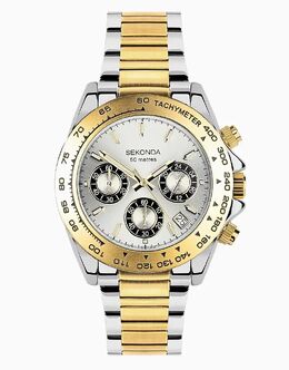 Часы Sekonda Sekonda Circuit 40 мм, круглые, двухцветные, серебристые 149072017 | silver