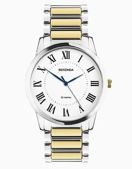 Часы Sekonda Beaumont 40 мм круглые двухцветные в серебряном корпусе 149072010 | silver