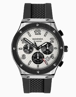 Часы Sekonda Sekonda Titan 43 мм круглые серебристые в черном цвете 149072019 | black