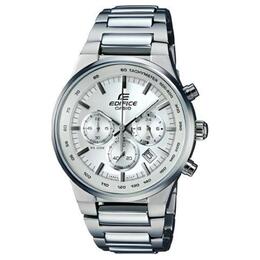 Casio Часы мужские с кварцевым механизмом и ремешком из нержавеющей стали из коллекции EDIFICE, белый циферблат ef-500bp-7a