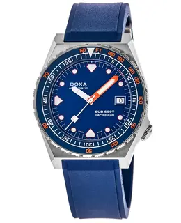 Doxa Sub 600T Caribbean Automatic Blue Dial Fabric Strap Men's Watch 861.10.201.32