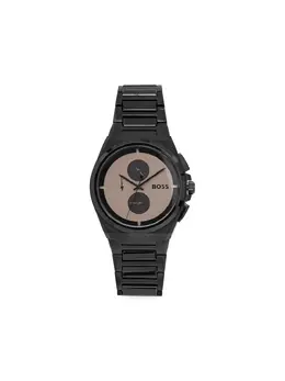 Hugo Boss Chronograph Watch Model 28611609 - Brown Dial Round Case with Black Bracelet